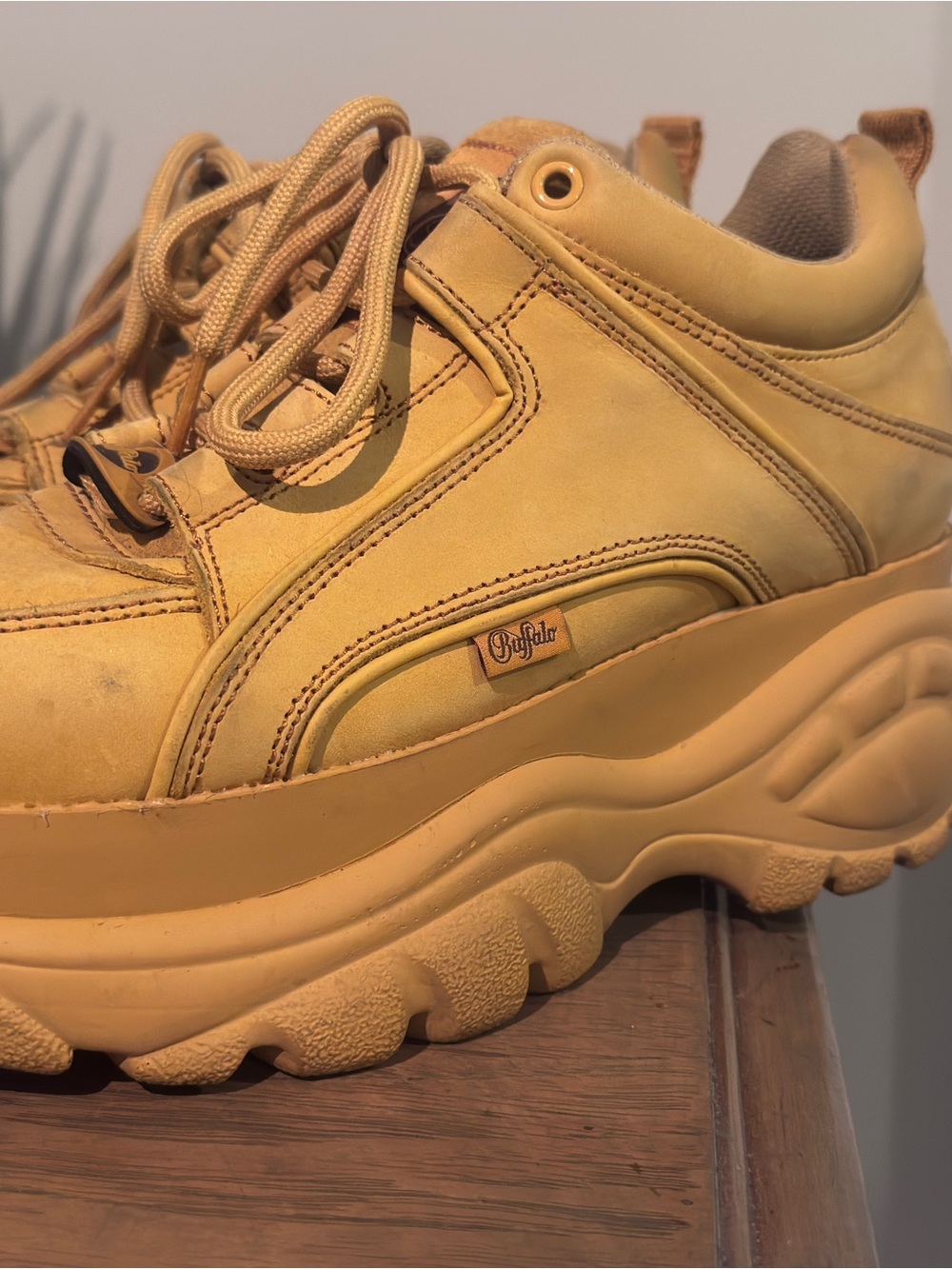 Buffalo London Chunky Platform Sneakers in Mustard Yellow